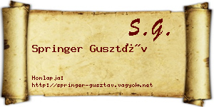 Springer Gusztáv névjegykártya